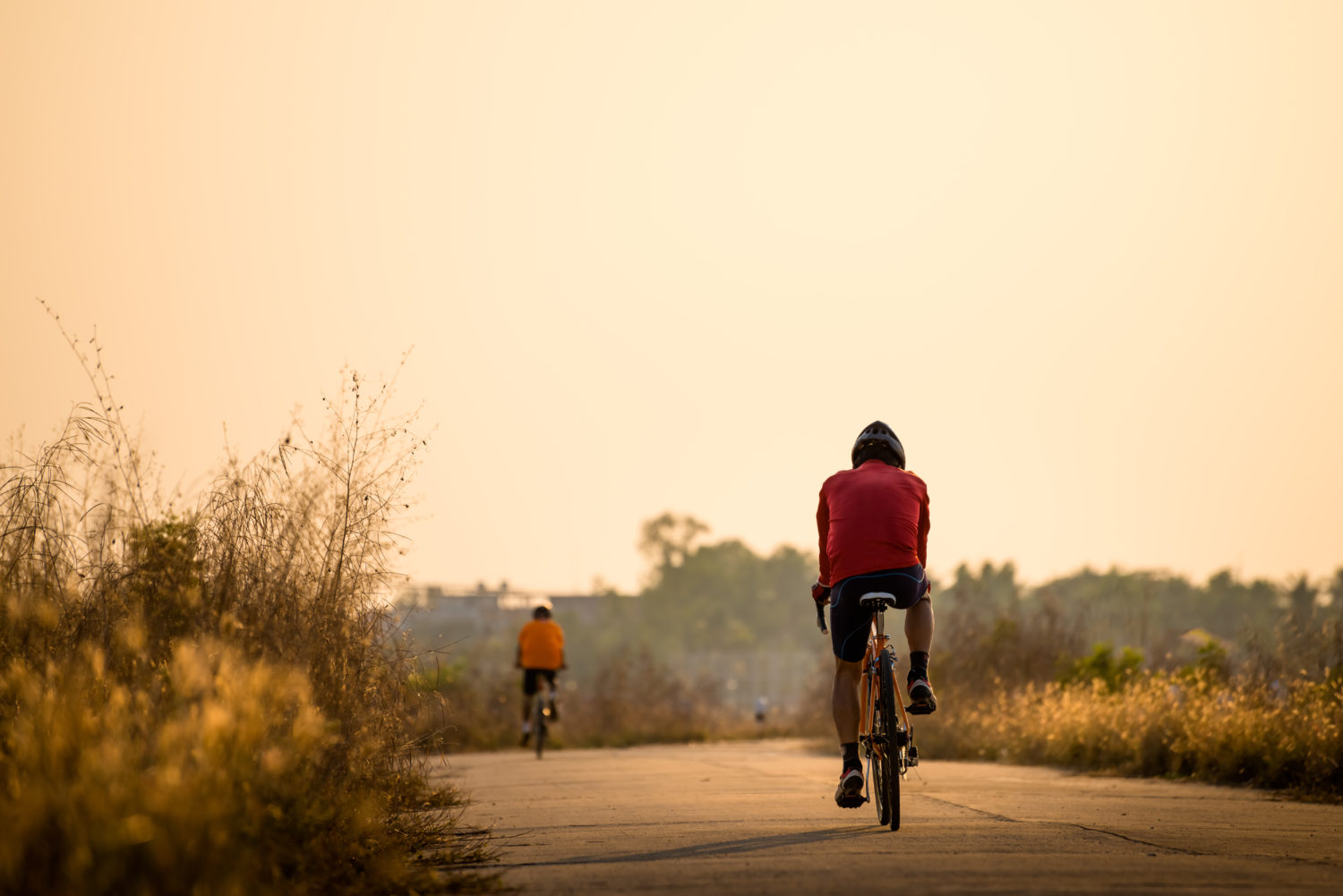 Two cyclist on a countryside road from Prague to Nuremberg 